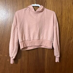Wild Fable Cropped Pink Hooded Sweater